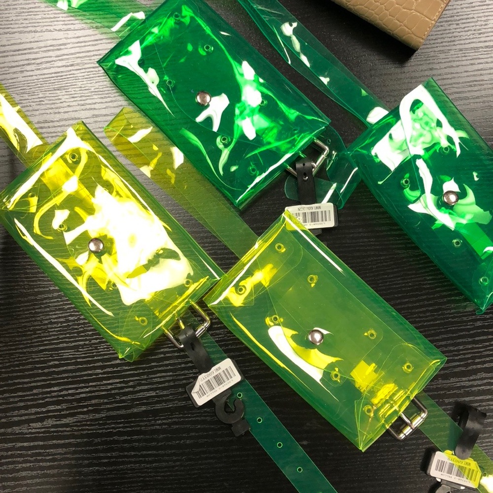 Clear Neon Yellow or Green Belt Bag